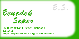 benedek seper business card